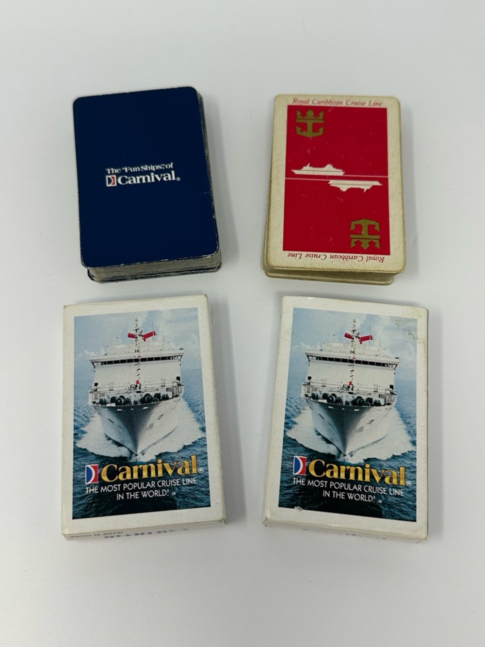 Vintage Carnival and Royal Caribbean Cruise Line Playing Cards Lot of 4 Decks